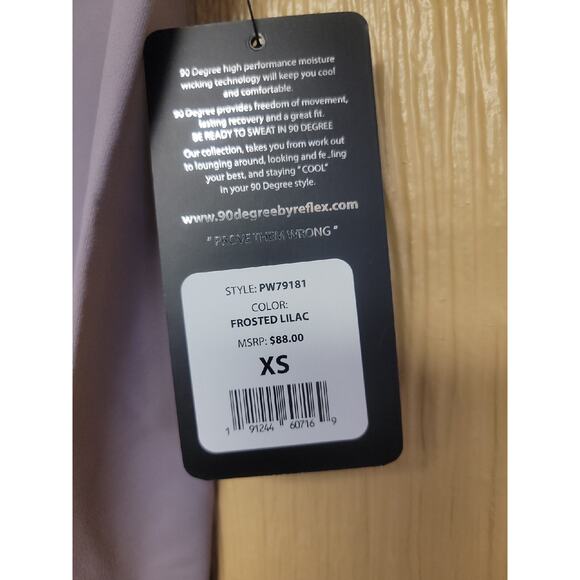 90 Degree by Reflex Ankle Length 25" Yoga Leggings sz XS Lilac - Picture 3 of 6